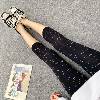 2022 spring and summer new products modal seven-point leggings women's pattern printing elastic outerwear tight leggings women