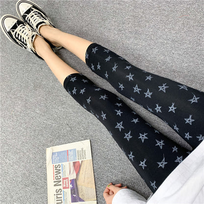 2022 spring and summer new products modal seven-point leggings women's pattern printing elastic outerwear tight leggings women