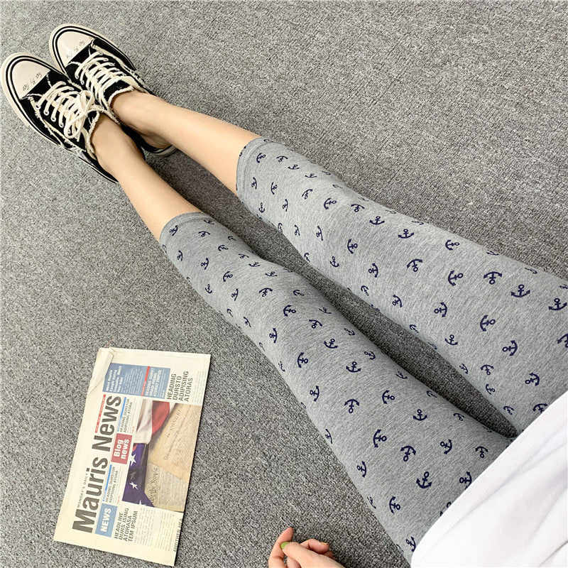 2022 spring and summer new products modal seven-point leggings women's pattern printing elastic outerwear tight leggings women