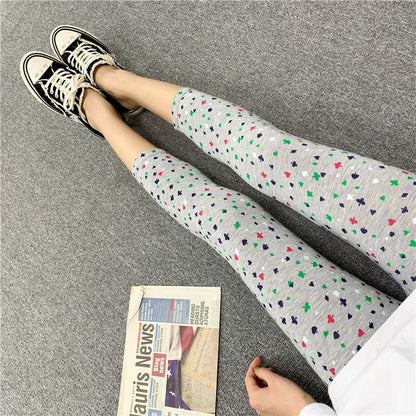 2022 spring and summer new products modal seven-point leggings women's pattern printing elastic outerwear tight leggings women