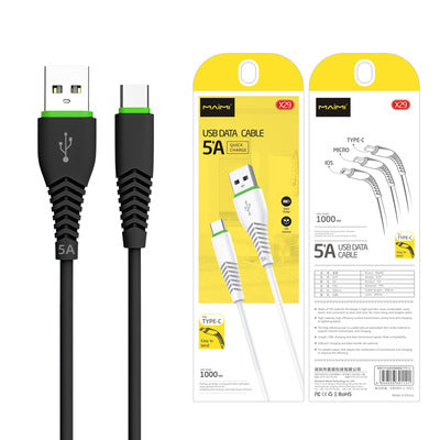 Maimi X29x39 Data Cable Resistant Elbow Suitable for iPhone Fast Charge USB Android Data Cable Wholesale 