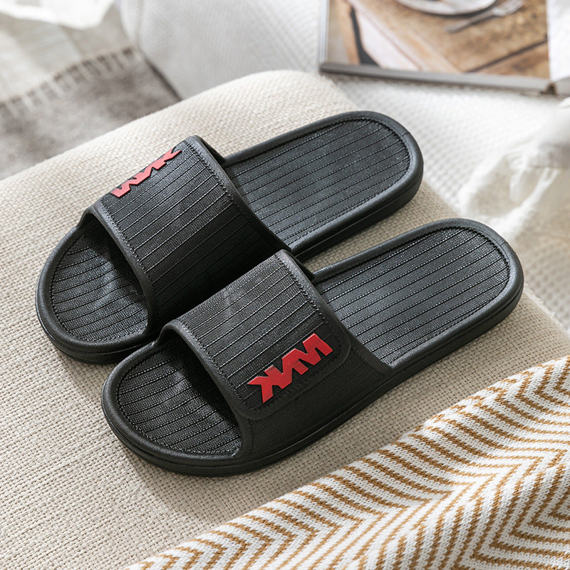 Monique Home Slippers Men's Four Seasons Bath Simple Soft Bottom Non-slip Wear-Resistant Couple Bathroom Female Sandals and Slippers Wholesale 