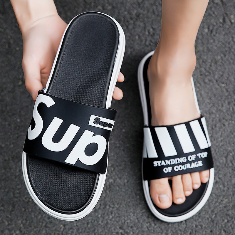 Korean version 2022 new slippers men's summer couples wear thick bottom non-slip wear-resistant fashion sandals and slippers men's shoes free shipping 