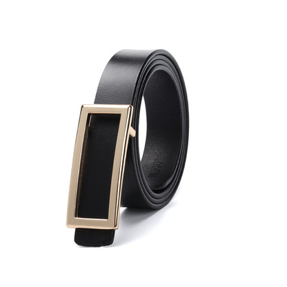 Factory direct sales belt women's leather smooth buckle pure cowhide Korean fashion all-match casual belt night market stall 