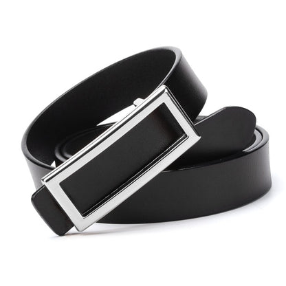 Factory direct sales belt women's leather smooth buckle pure cowhide Korean fashion all-match casual belt night market stall 