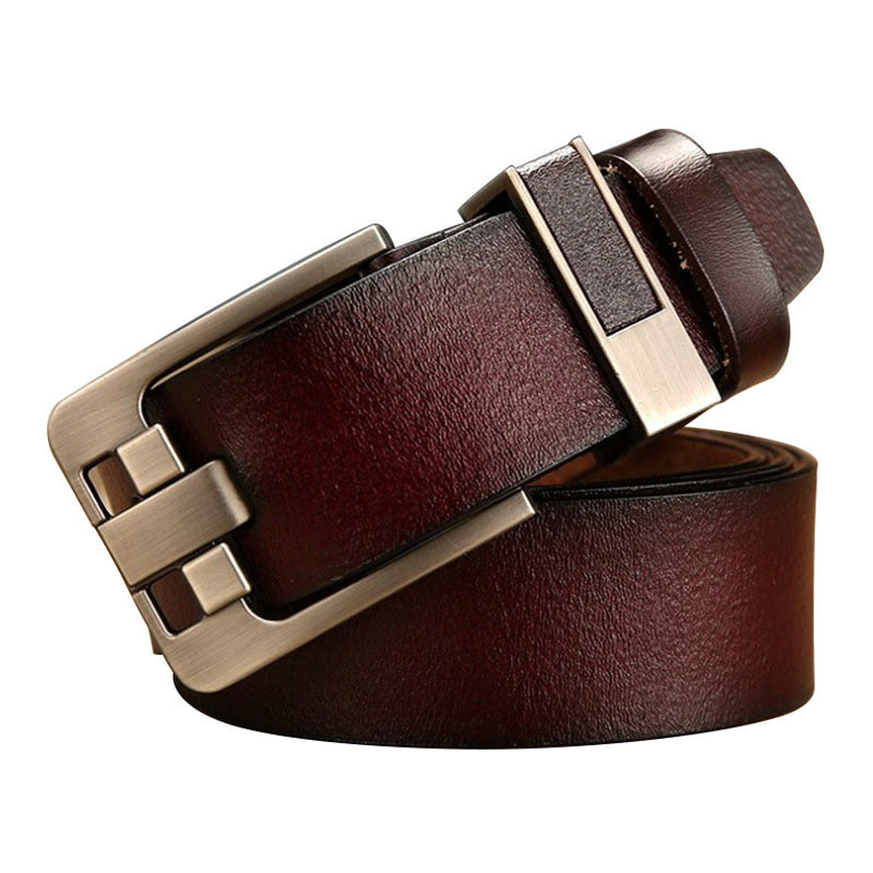 Men's leather pin buckle authentic cowhide trend Korean version of the belt for young men casual jeans belt 