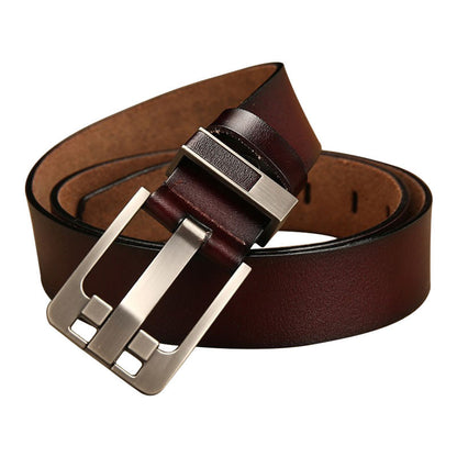 Men's leather pin buckle authentic cowhide trend Korean version of the belt for young men casual jeans belt 