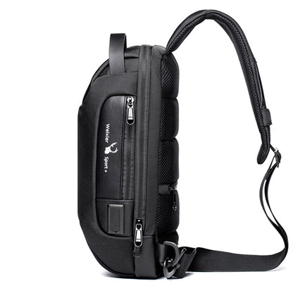 Chest Bag Men's Canvas Casual Messenger Bag Shoulder Bag Men's Chest Bag USB Charging Sports Water Drop Bag Men