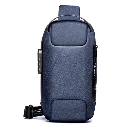 Chest Bag Men's Canvas Casual Messenger Bag Shoulder Bag Men's Chest Bag USB Charging Sports Water Drop Bag Men