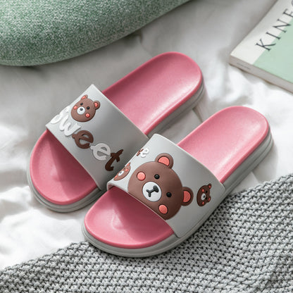 Slippers female summer couples wear home cute cartoon ladies bathroom non-slip indoor sandals and slippers on behalf of the wholesale 