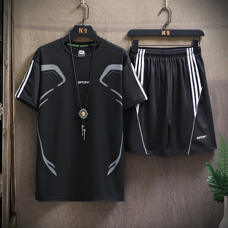 2023 Summer Men's Casual Suit Short Sleeve Plus Size Men's Sports Shorts Slim Fit Couple Fitness Clothes Men's Clothing 