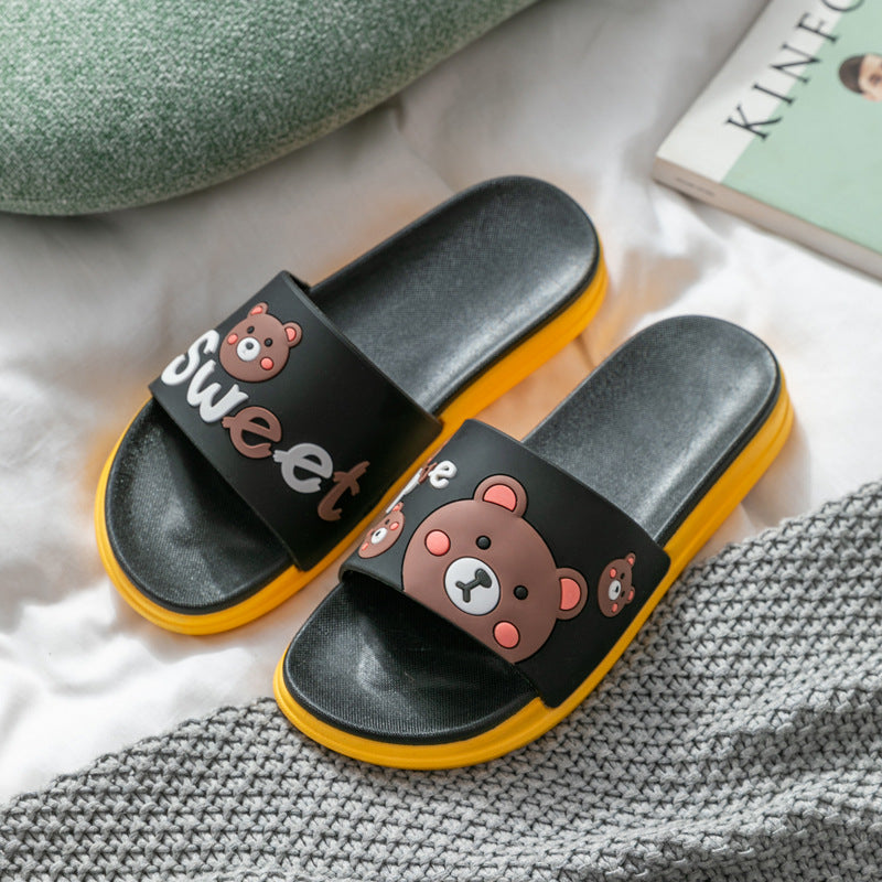 Slippers female summer couples wear home cute cartoon ladies bathroom non-slip indoor sandals and slippers on behalf of the wholesale 