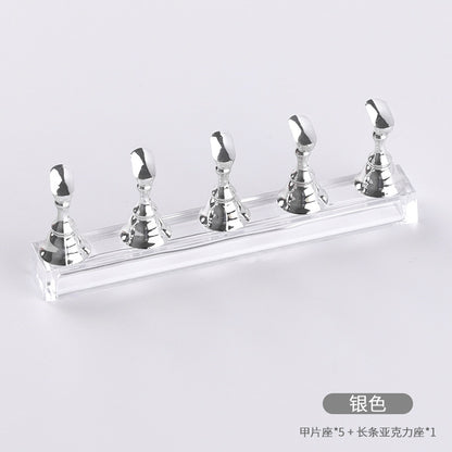 Manicure Japanese style checkerboard nail holder display acrylic base practice stand display board boxed wholesale 