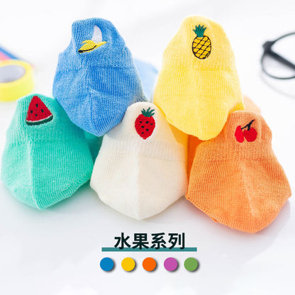 2023 children's socks summer boat socks wholesale children's socks spring and summer solid color embroidered boat socks infant baby socks 