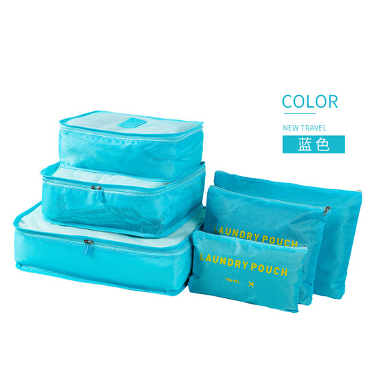 Korean style travel storage bag six-piece set travel large travel storage six-piece set storage bag factory LOGO production 