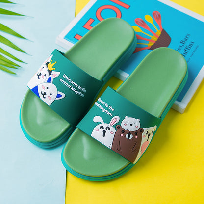 2022 New Slippers Women Outerwear Summer Household Indoor Mute Cartoon Cute Wearable Bathroom Sandals and Slippers Wholesale 