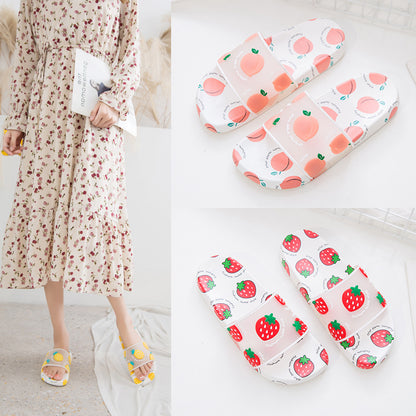 Strawberry slippers women's summer wear fashion ins tide non-slip net red 2022 new cute fruit sandals and slippers women's summer 