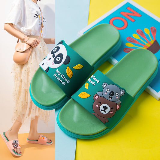 2022 New Slippers Women Outerwear Summer Household Indoor Mute Cartoon Cute Wearable Bathroom Sandals and Slippers Wholesale 