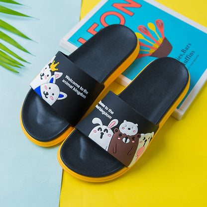 Slippers female summer couples wear home cute cartoon ladies bathroom non-slip indoor sandals and slippers on behalf of the wholesale 