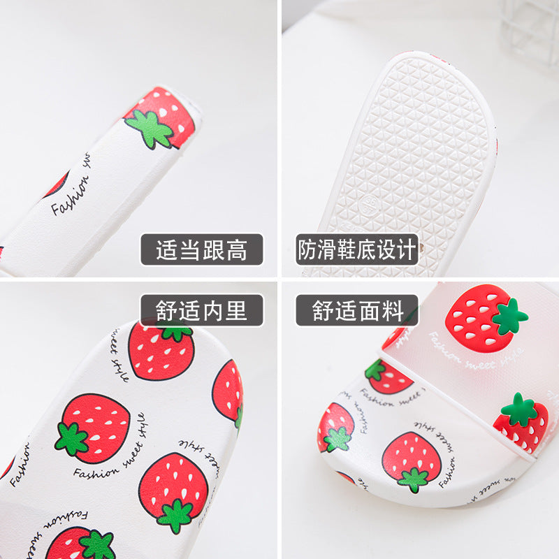 Strawberry slippers women's summer wear fashion ins tide non-slip net red 2022 new cute fruit sandals and slippers women's summer 