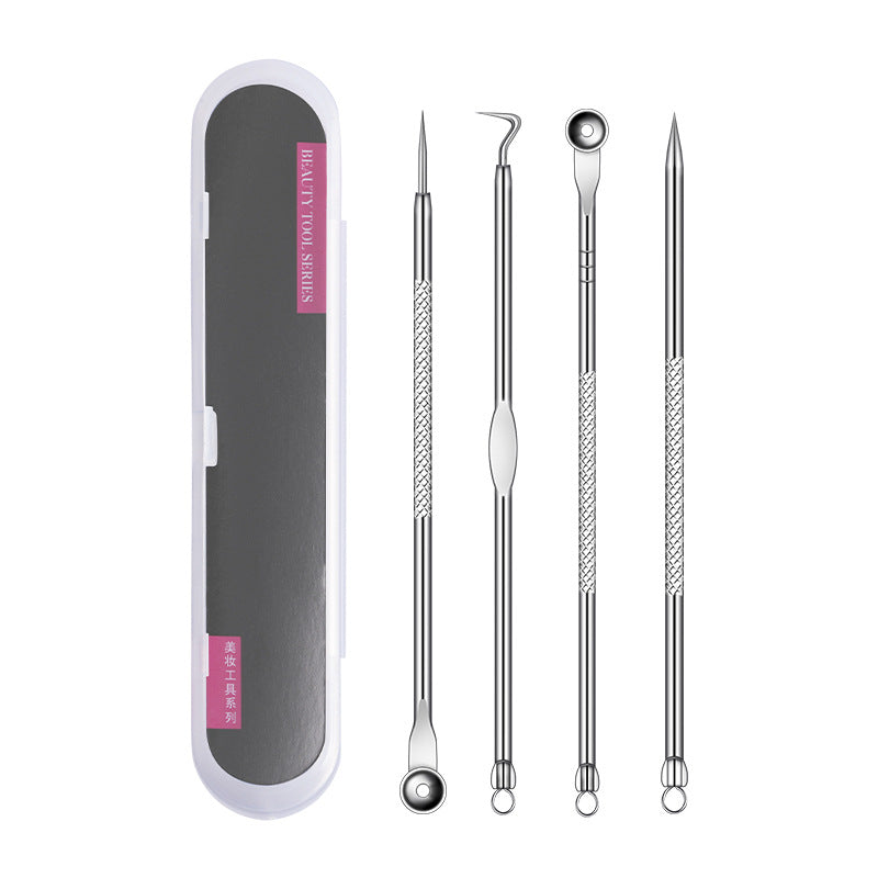 Directly from the manufacturer, acne clips, acne needles, 4-piece set, stainless steel blackhead needles, double-headed acne needles, beauty tools 