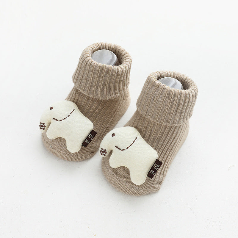 Spring and Autumn Newborn Three-Dimensional Cartoon Doll Baby Socks Glue Non-slip Loose Baby Socks Children's Floor Socks 