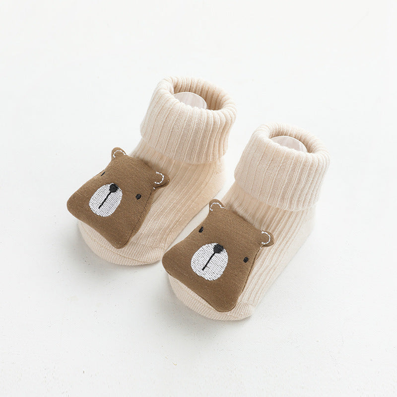 Spring and Autumn Newborn Three-Dimensional Cartoon Doll Baby Socks Glue Non-slip Loose Baby Socks Children's Floor Socks 