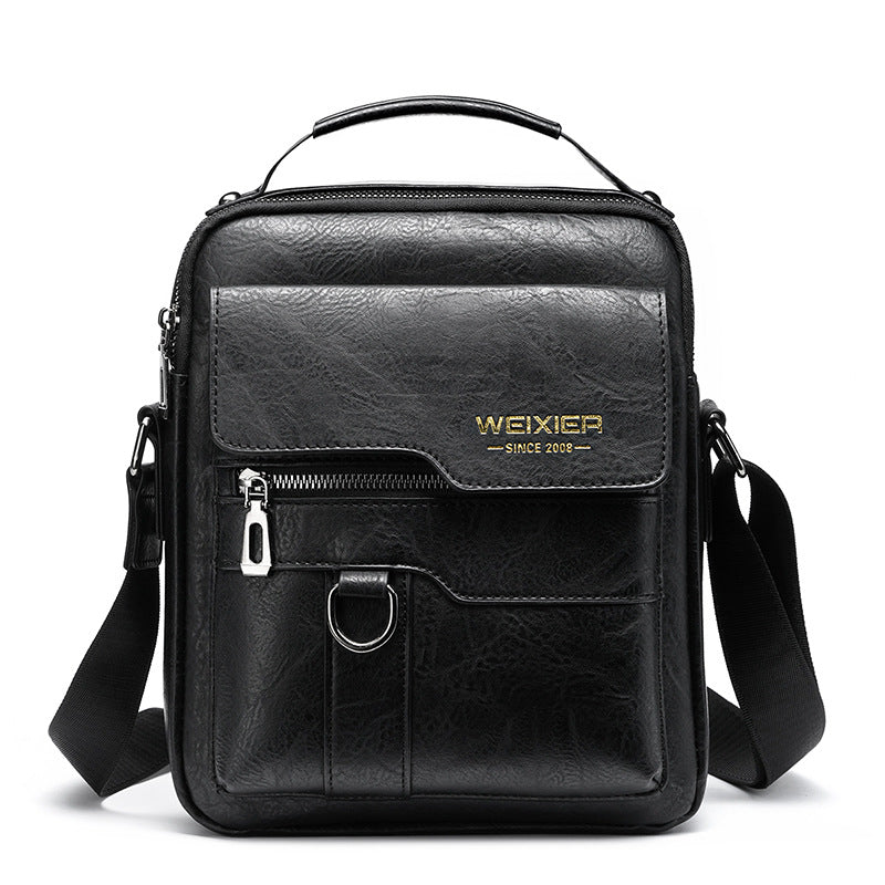 Messenger bag men's shoulder bag retro leather vertical portable business men's casual leather bag shoulder bag men's bag