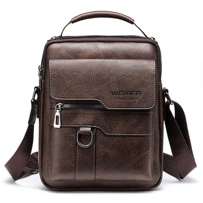 Messenger bag men's shoulder bag retro leather vertical portable business men's casual leather bag shoulder bag men's bag