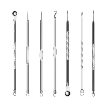 Yalikang Beauty Tools Stainless Steel Acne Needle Set Squeeze Pimple Picking Needle Acne Needle Color Bag 7-piece Set