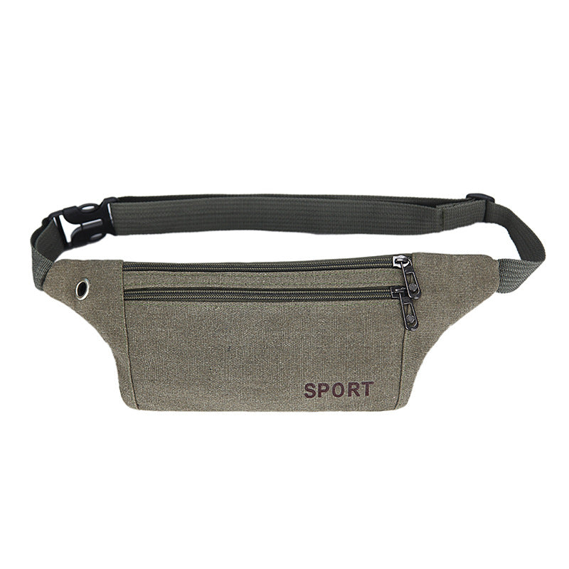 Factory direct sales Korean style sports and leisure canvas invisible anti-theft waist bag for men and women travel and cycling backpack