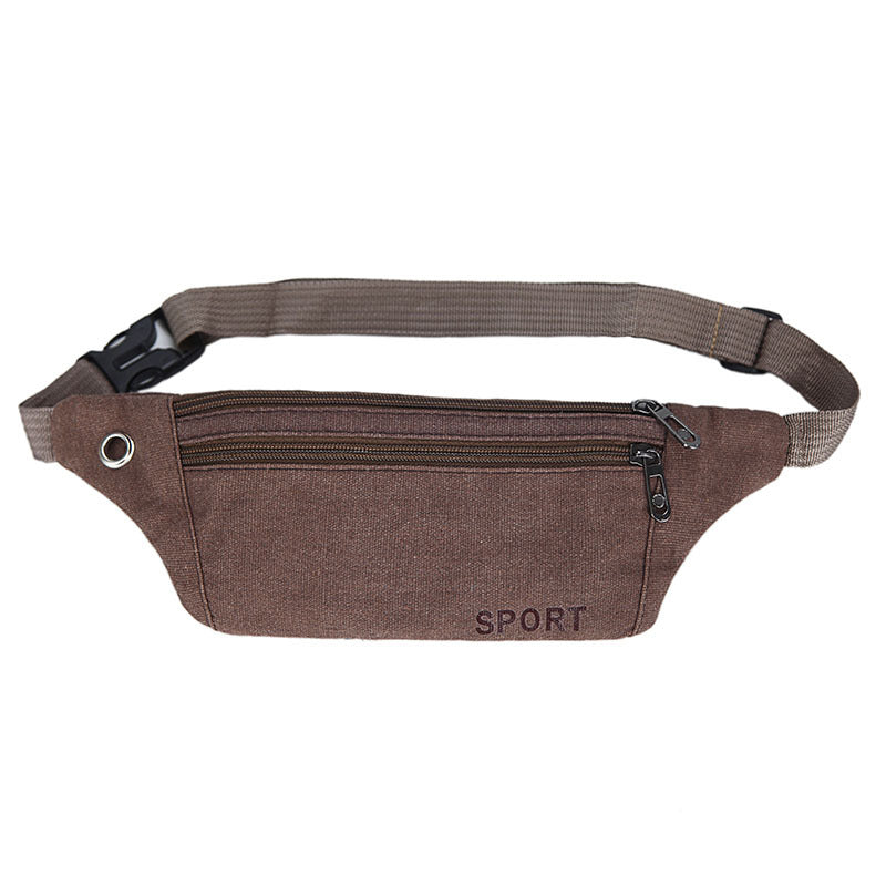 Factory direct sales Korean style sports and leisure canvas invisible anti-theft waist bag for men and women travel and cycling backpack