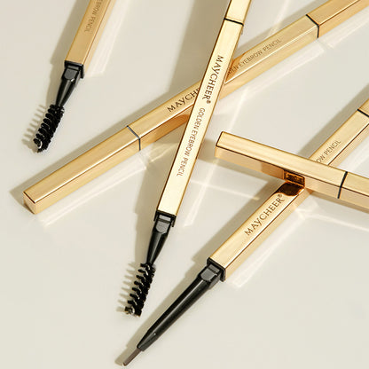 Internet celebrity small gold bar double-ended eyebrow pencil, extremely fine gold chopsticks, waterproof and sweat-proof, long-lasting, no smudging, no makeup removal, natural matte eyebrows 