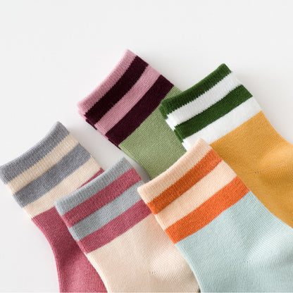 Autumn and winter new striped color matching unisex socks for boys and girls baby socks warm, comfortable, breathable and trendy socks cute 