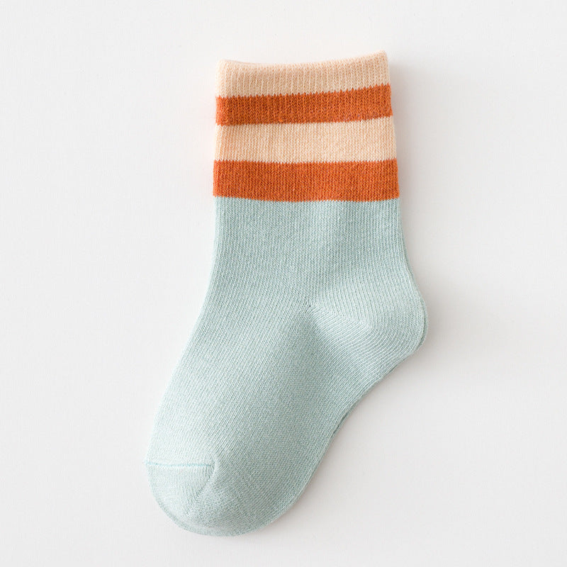 Autumn and winter new striped color matching unisex socks for boys and girls baby socks warm, comfortable, breathable and trendy socks cute 