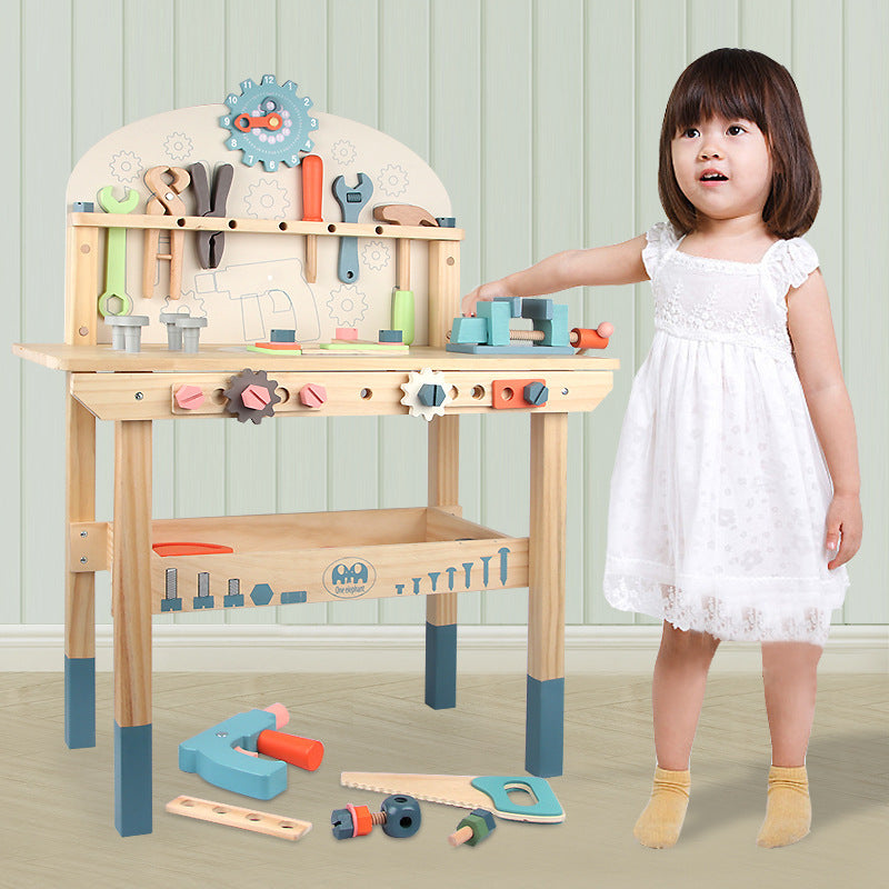 Cross-border children's wooden simulation play house multifunctional tool table parent-child interactive kindergarten early education educational toys 