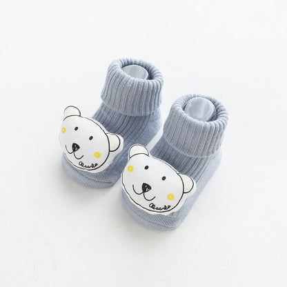 Spring and Autumn Newborn Three-Dimensional Cartoon Doll Baby Socks Glue Non-slip Loose Baby Socks Children's Floor Socks 