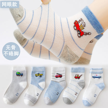 2023 Manufacturer's Boneless Seam Socks Children's Socks Spring and Summer Men's and Women's Children's Socks Spring and Autumn Cotton Mesh Breathable New Products 