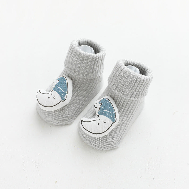 Spring and Autumn Newborn Three-Dimensional Cartoon Doll Baby Socks Glue Non-slip Loose Baby Socks Children's Floor Socks 