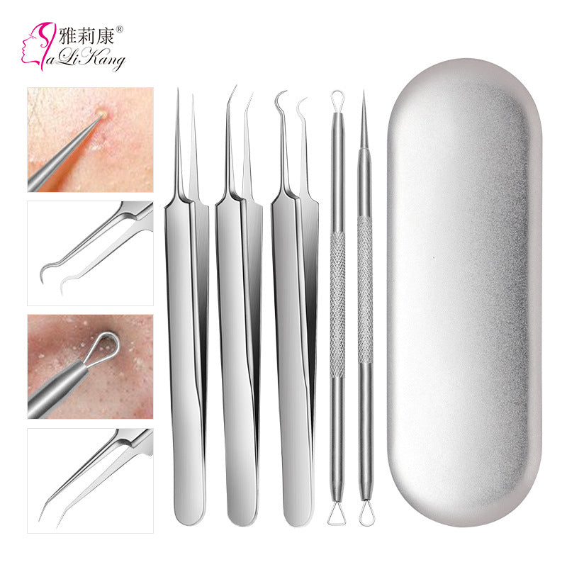 Yalikang Beauty Tools Acne Needle 5-piece Set Stainless Steel Double-ended Acne Needle Acne Needle Acne Needle Set