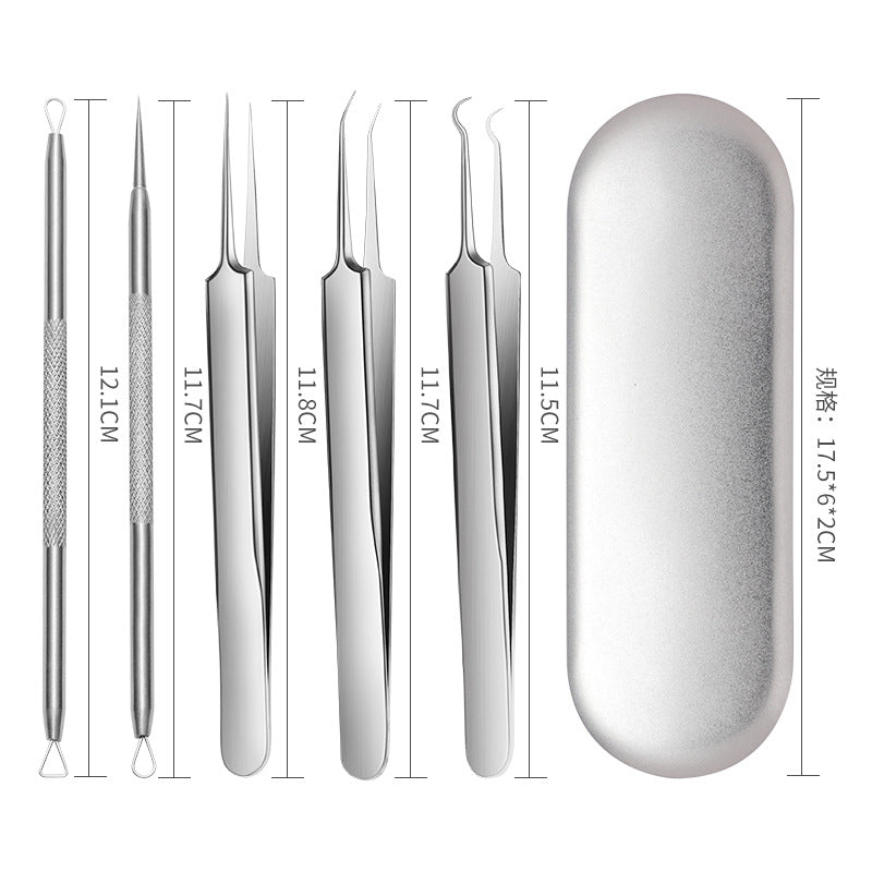 Yalikang Beauty Tools Acne Needle 5-piece Set Stainless Steel Double-ended Acne Needle Acne Needle Acne Needle Set