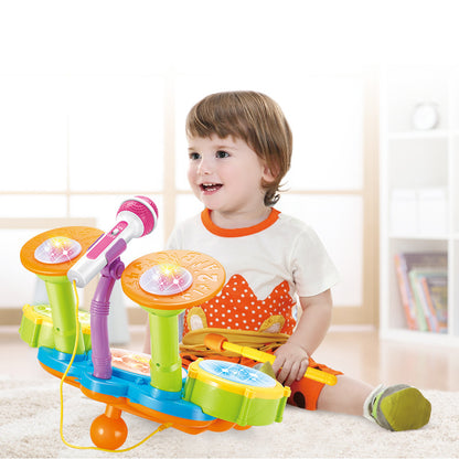 Xiecheng jazz drum toy children's drum set baby early education enlightenment music drum cool percussion instrument toy 