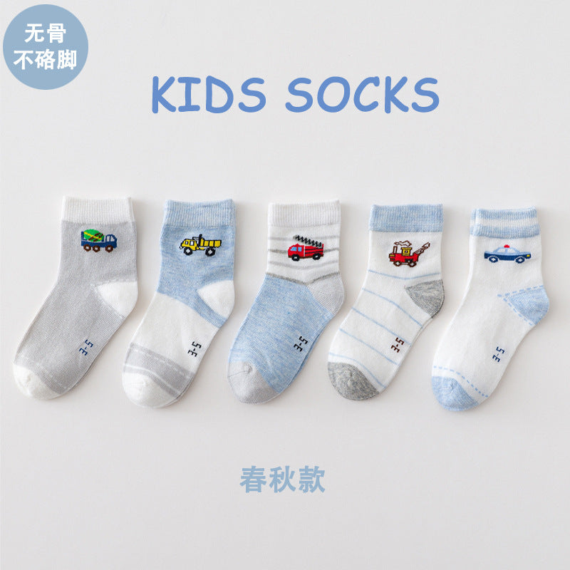 2023 Manufacturer's Boneless Seam Socks Children's Socks Spring and Summer Men's and Women's Children's Socks Spring and Autumn Cotton Mesh Breathable New Products 