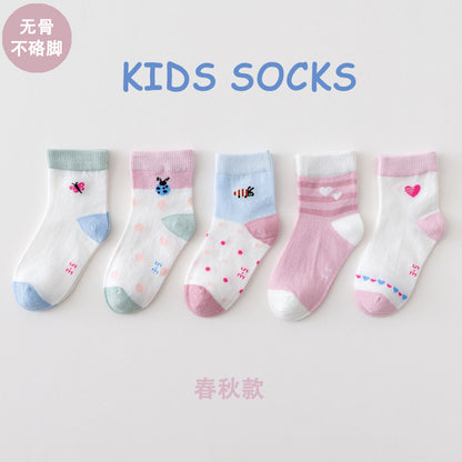 2023 Manufacturer's Boneless Seam Socks Children's Socks Spring and Summer Men's and Women's Children's Socks Spring and Autumn Cotton Mesh Breathable New Products 