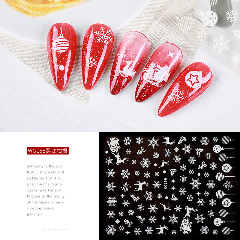 Nail art Christmas stickers 3d Christmas series cartoon nail stickers snowflake stickers nail art stickers Christmas nail stickers