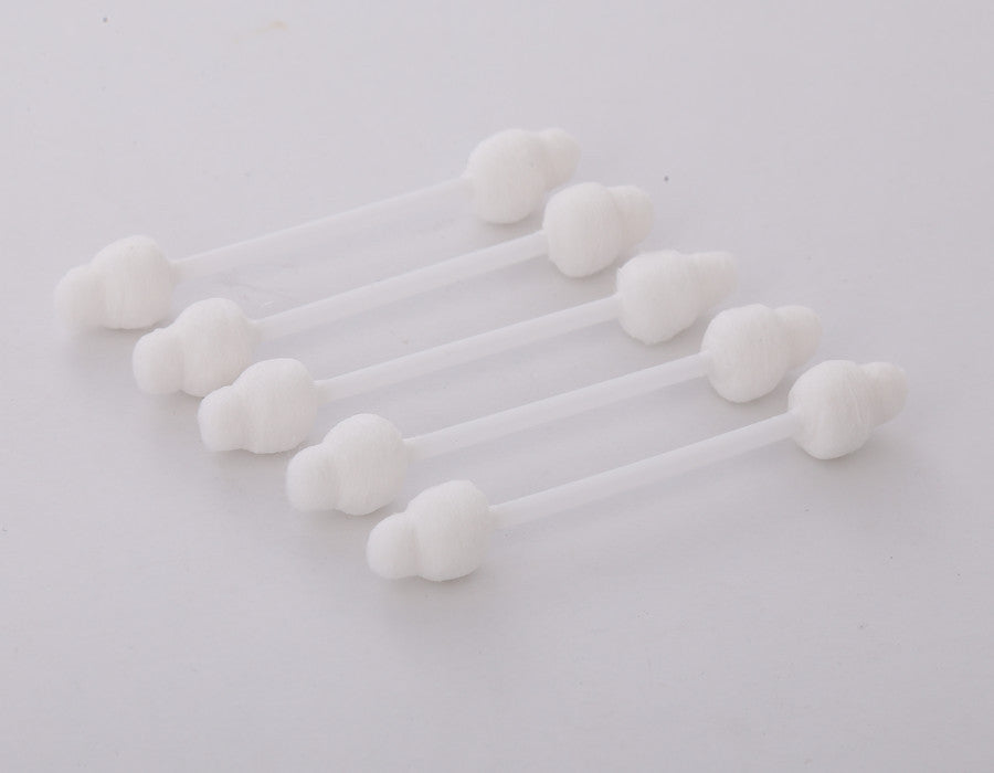 Factory direct sales of 55 boxed gourd-shaped double-head pure cotton swabs for infants and young children for ear and nose cleaning