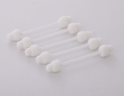 Factory direct sales of 55 boxed gourd-shaped double-head pure cotton swabs for infants and young children for ear and nose cleaning