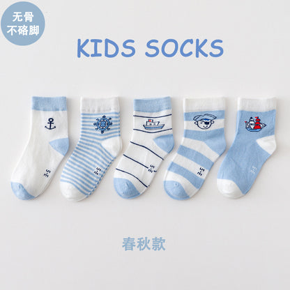 2023 Manufacturer's Boneless Seam Socks Children's Socks Spring and Summer Men's and Women's Children's Socks Spring and Autumn Cotton Mesh Breathable New Products 