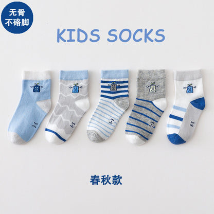 2023 Manufacturer's Boneless Seam Socks Children's Socks Spring and Summer Men's and Women's Children's Socks Spring and Autumn Cotton Mesh Breathable New Products 