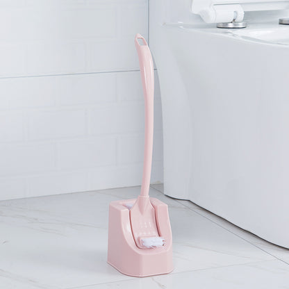 Double-sided thickened long handle sanitary brush to remove dead corners, bathroom toilet cleaning gap with base toilet brush set 